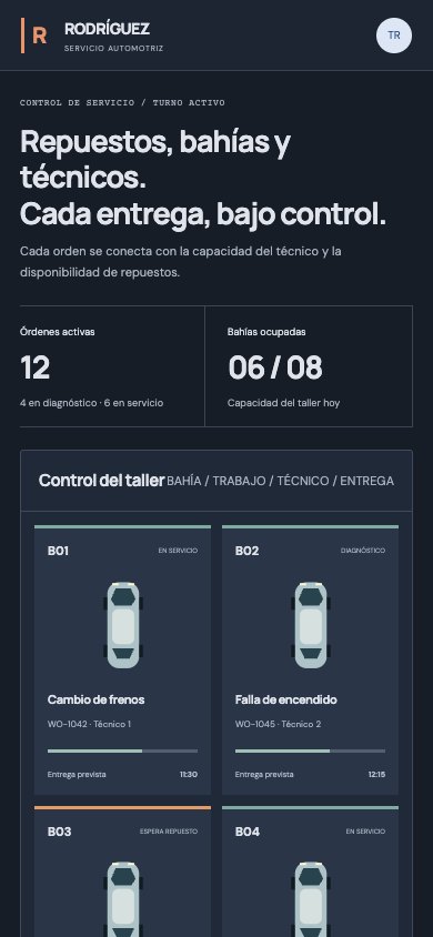 Control del taller adaptado a móvil