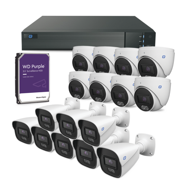 IP CCTV KIT – 16 CAMERAS / 16-CHANNEL NVR / 8TB