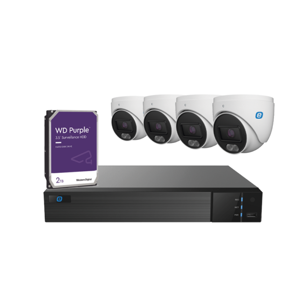 IP CCTV KIT – 4 CAMERAS / 8-CHANNEL NVR / 2TB